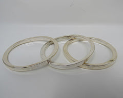 Designer Bangle Bracelet Set of 3 Silver Female Adult Size one size -- Used