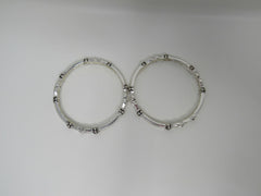Designer Stretch Bangle Bracelet Set of 2 Silver Female Adult -- Used