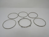 Designer Bangle Bracelet Set of 6 Silver Clear Gemstones Female Adult -- Used