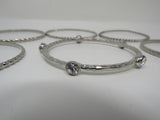 Designer Bangle Bracelet Set of 6 Silver Clear Gemstones Female Adult -- Used