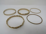 Designer Bangle Bracelet Set of 5 Copper Female Adult Metallics -- Used