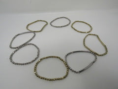 Designer Stretch Beaded Bracelet Set of 8 Gold/Silver Female Adult -- Used