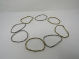 Designer Stretch Beaded Bracelet Set of 8 Gold/Silver Female Adult -- Used