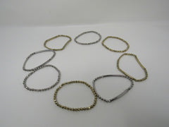 Designer Stretch Beaded Bracelet Set of 8 Gold/Silver Female Adult -- Used