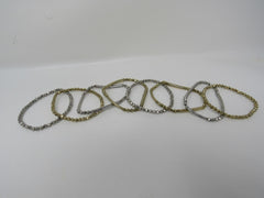 Designer Stretch Beaded Bracelet Set of 8 Gold/Silver Female Adult -- Used