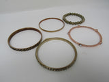 Designer Bangle Bracelet Set of 5 Copper/Gold Female Adult Metallics -- Used