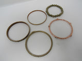 Designer Bangle Bracelet Set of 5 Copper/Gold Female Adult Metallics -- Used