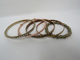 Designer Bangle Bracelet Set of 5 Copper/Gold Female Adult Metallics -- Used