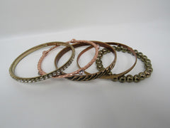 Designer Bangle Bracelet Set of 5 Copper/Gold Female Adult Metallics -- Used