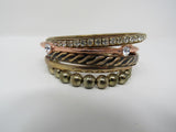 Designer Bangle Bracelet Set of 5 Copper/Gold Female Adult Metallics -- Used