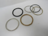 Designer Bangle Bracelet Set of 6 Silver/Gold/Black Female Adult -- Used