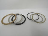 Designer Bangle Bracelet Set of 6 Silver/Gold/Black Female Adult -- Used