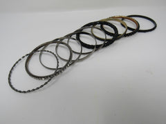 Designer Bangle Bracelet Set of 9 Black/Silver/Gold Female Adult -- Used