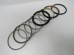 Designer Bangle Bracelet Set of 9 Black/Silver/Gold Female Adult -- Used