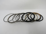 Designer Bangle Bracelet Set of 9 Black/Silver/Gold Female Adult -- Used