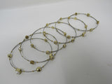 Designer Bangle Bracelet Set of 6 Gold/Silver Pearls Female Adult -- Used