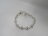 JNY Chain Link Bracelet Silver Clear Gemstones Female Adult -- Used