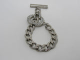 Designer Chain Link Bracelet Silver Clear Gemstones Female Adult -- Used