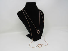 Designer Double Chain Pendant Necklace Copper Female Adult -- Used