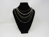 Designer Matinee Multi-Chain Necklace Black/Silver/Gold Female Adult -- Used