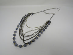 Designer Matinee Multi-Chain Necklace Black/Silver/Gold Female Adult -- Used