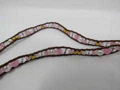 Victoria Emerson Wrap Bracelet Pink/Gold/Pearl Beads Female Adult -- Used