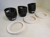 Professional Recessed Luminaire Trim Lot of 16 Black/White -- Used