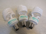 Feit Elecrtic Fluroscent Light Bulbs Lot of 3 White 18W 120 VAC 60Hz 300mA -- Used