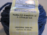 Universal Yarn Deluxe Chunky Yarn Navy 2 Skeins 120 Yards Each Needle Size 9-11 -- New