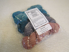 Wonderland Yarns Yarn 5 Skeins 46 Yards Each Rusty Rose/Sage/Teal -- New