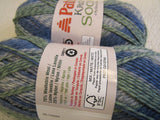 Patons Kroy Socks Yarn 2 Skeins 166 Yards Each Green Striped Ragg -- New