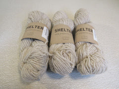 Brooklyn Tweed Shelter Yarn Fossil Beige 3 Skeins 140 Yards Each -- New