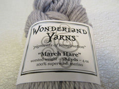 Wonderland Yarns March Hare Yarn Goats Beard Gray 1 Skein 184 Yards -- New