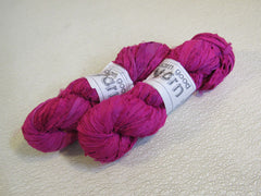 Darn Good Yarn Sari Ribbon Yarn Hot Pink 2 Skeins 50 Yards Each 100% Silk -- New