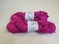 Darn Good Yarn Sari Ribbon Yarn Hot Pink 2 Skeins 50 Yards Each 100% Silk -- New