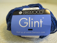 Berroco Glint Yarn Blue 1 Ball 141 Yards 80% Cotton 12% Nylon 8% Metallic -- New