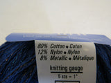 Berroco Glint Yarn Blue 1 Ball 141 Yards 80% Cotton 12% Nylon 8% Metallic -- New