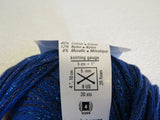 Berroco Glint Yarn Blue 1 Ball 141 Yards 80% Cotton 12% Nylon 8% Metallic -- New