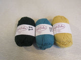 Knit Picks DK Weight Cotlin Yarn 3 Skeins 123 Yards Each Crème Brulee/Surf/Cedar -- New