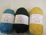 Knit Picks DK Weight Cotlin Yarn 3 Skeins 123 Yards Each Crème Brulee/Surf/Cedar -- New