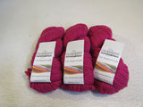 Cascade Yarns 128 Superwash Yarn Hot Pink 3 Skeins 128 Yards Each -- New