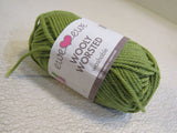 Ewe Ewe Wolly Worsted Yarn Pea Green 1 Skein 95 Yards 100% Fine Merino Wool -- New