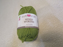 Ewe Ewe Wolly Worsted Yarn Pea Green 1 Skein 95 Yards 100% Fine Merino Wool -- New