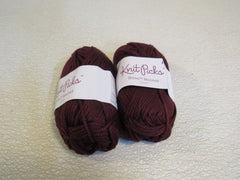 Knit Picks Shine Worsted Yarn Currant 2 Skeins 75 Yards Each -- New