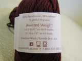 Knit Picks Shine Worsted Yarn Currant 2 Skeins 75 Yards Each -- New