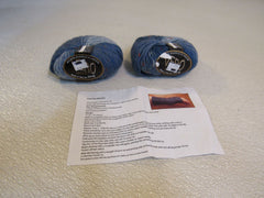 Vero Tweed Yarn Blue 2 Skeins 87 Yards Each 90% Wool 6% Acrylic 4% Viscose -- New