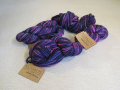 Manos Wool Clasica Yarn Fractal 4 Skeins 138 Yards Each Pink/Blue/Purple -- New