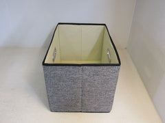 Designer Collapsible Storage Bin with Lid Gray/Black Lightweight and Durable -- New