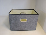Designer Collapsible Storage Bin with Lid Gray/Black Lightweight and Durable -- New