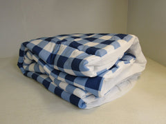 Sleep Zone Full Fitted Mattress Pad Cover 75-in x 54-in Blue/White Quilted -- New